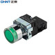 Chint NP2-BW3361 push button switch green LED self-reset normally open flat twist 220V AC/DC