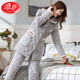 Langsha Pyjamas für Frauen im Winter verdickte Korallenmerze dreischichtige Baumwolle warme Frühlings- und Herbst-Flanell-Frauen-Kleidungsstückset H10 R9858-1 Red M 80-Jin [Jin entspricht 0,5 kg]