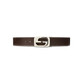 Gucci men's belt fashion double-sided cut-out men's belt [authentic] [gift] Coffee 245861 KGDHN 9767 100