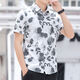 Pierre Cardin Summer Nuevo camisa de manga corta impresa para hombres camisa de negocios casual moderna de moda