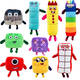 Chucan Numberblocks plush dolls digital building blocks toys children's digital enlightenment animation toys cross-border 10 (27cm /120g)