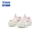 Jordan qiaodan zapatos de cueva de niñas 2025 productos nuevos productos zapatos para niños sandalias de palo para niños jordan blanco/púrpura polvo 32