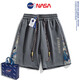 NASA national trend embroidered shorts men's summer loose breathable sports casual pants NASA-9127 black 2XL