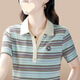 
Xianxiu striped short-sleeved shirt for women in summer new mother versatile shirt lapel top LCX-9926 brown color M (recommended 80-95 Jin [Jin equals 0.5 kg])