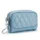Youse (vous) Première couche Cow I Le cuir Diamond Mini portefeuille Keetchain Coin Sac en cuir Double Zipper Coin Wallet Rangement Sac