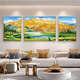 Yonghuan Back contre Jinshan salon suspendu peinture paysage peinture canapé fond arrière décoration peinture Fengshii West Wall Triptych 12596 Golden Aluminium Alloy