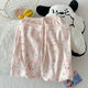 S.sofea Cloud Cotte Pajama для женщин Лето-розовый кошка мультфильм с короткими рукавами с тремя частями.