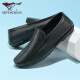 Siete lobo zapatos para hombres de verano zapatos de cuero de verano zapatos de cuero genuino para hombres, viajes de cuero casual zapatos de cuero casual, hojas de vaca transpirables negras 9926 39