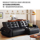 Sidi Luolan leather sofa electric living room head layer cowhide black Italian minimalist sofa combination black swan SN2629 three-electric position 3.15 meters three-seat bag contact surface s-level thickened head layer 0cm