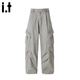 
:CHOCOOLATE it pure cotton paratrooper pants for men and women the same style 2025 summer trendy brand loose multi-pocket work straight trousers smoke gray [official authentic] M [Suggestion 105Jin [Jin equals 0.5 kg]-125Jin [Jin equals 0.5 kg]]