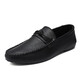 HQting Honglongfly Men's Beans Chaussures coréen Version coréenne du travail Business Chaussures en cuir décontractées respirant et polyvalent non glisser un pied de pédale D826 Black 40 Small