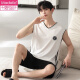 Modal Summer New Herren Pyjamas Herren Dünne einfache ärmellose Weste Shorts Cool atmrede und Traaceless Home Clothing Set 9207 L