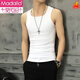 Modal Herrenweste Sommer Hürde Basis Sport Weißer kleiner Sling Muskulär Herren Fitness sexy enge i-Check Hemd grau 6296 Feste Farbe reines Baumwoll 3xl