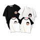 Ropa modal de padres e hijos en verano, familia de tres o cuatro padres, ropa de mujer, hermano y hermana, camiseta de algodón puro, niños pequeños, medianos y grandes de manga corta SQ686: Gray [One Piece] 120 Bebé de hombres
