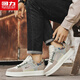 Chaussures guerrières Chaussures pour hommes polyvalentes pour hommes Chaussures de sport décontractées L699C Blanc / marron clair / marron 39