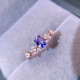 Lierui natural tanzanite ring s925 pure silver grains are all exquisite and exquisite Chinese Valentine's Day gift 4*6mm