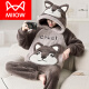 
Catman (MiiOW) coral velvet pajamas for men autumn and winter style plus velvet thickened teenagers big children large size winter home clothing set XQ 9926 chinchilla M is x men's style L (suitable for height of about 170c,