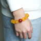 Zuihua Natural Agate, Southern Red Sparse Pearl, perle ronde, liangshan minerai cru en pleine couleur à la flamme de viande de viande de viande Bracelet Bouddhistes Accessoires de bricolage [15,7 mm] No. 15053 / Send Certificat