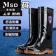 
Jiaojingjia fat and extra large size men's rain boots water shoes special medium tube high tube larger widened rain boots anti-slip waterproof shoes construction site resistant 838 high tube extra large size [no cotton] standard size 41