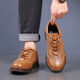 Région occidentale Camel 100% Top Layer Chaussures en cuir en cuir décontracté Chaussures en cuir de sport pour hommes Souppe à la semelle douce et à la semelle de bœuf Tendon de bœuf à usure Sole Sole Cuir Chaussures Jaune 9905 41