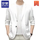 ROMON summer ice silk suit men's casual sun protection suit thin spring and autumn single jacket top 718# black M
