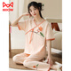 Catman (Miiow) Pajamas à manches courtes pour femmes Summer New Chinese Style mince Coton Home Clothers peut être porté à l'extérieur pour l'été décontracté Lzy9906 XL (recommandé 115-130jin [Jin est égal à 0,5 kg]))