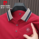 皮尔卡丹（pierre cardin）春夏季抗皱男士POLO衫男宽松翻领休闲免烫弹力高端T恤衫 SKL-15810深兰色【春季】 M 建议 100-120斤
