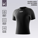 
Keep swimsuit men's hot spring short-sleeved solid color high-elastic swimsuit quick-drying surf suit 1291 black XL
