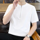 Hualin Fashion Men's Men's Trendy Short à manches courtes Collier de support de couleur solide haut de gamme 1585 Green M (environ 85 ~ 105 Jin [Jin est égal à 0,5 kg] peut être porté)