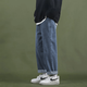 顶峰保罗（Dingfengbaoluo）牛仔裤男士潮牌宽松直筒港风阔腿休闲春夏季长裤子男722复古蓝XL