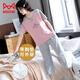 
Cat Man (MiiOW) wear-free bra with chest pad pajamas for women in summer pure cotton short-sleeved cropped pants two-piece set integrated home clothing with seven-point chest pad: 679 Barbie Bear 2XL Women