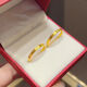 QUAMER Vietnamese sand gold plated gold dot fine ring women's ring plain ring wedding rice ring - opening size 9
