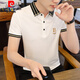 Pierre Cardin Lapa para hombres Camiseta de manga corta Algodón puro 2025 Summer NUEVO PAPO DAD MEDIA Y POLO SLIM POLO CAMISA Rayas K12129 Caki + K12129 Azul M