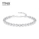 TTMIX oval platinum bracelet chain pt950 platinum transfer beads round bead bracelet for girlfriend 12.9-13.1g thick 5.0mm