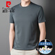 Pier Cardin mit Mulberry Seide kurzärmeliges T-Shirt für Männer sommerdünnstil atmungsaktiven Eissense Runden Hals Casual Sports Top T-Shirt D13601 Black M 165