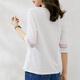 Woodpecker Brand Pure Cotton Nouveau T-shirt de style chinois pour les manches intermédiaires pour femmes en désordre chinois de style chinois printemps et automne d'été 2025 Nouveau modèle W6172 Gris Powder Mid-Maleved XL Recommandé 120-135Jin [Jin est égal à 0,5 kg]