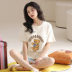 [纯棉]睡衣女夏季套头短袖短裤休闲款家居服套装可外穿女cker CKE-W6172A L