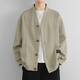 HUALIN FASHION collar sweater men's spring and autumn fashion brand casual lazy style cardigan jacket feeling Japanese jacket top BJ723 black M (about 90-110Jin [Jin equals 0.5 kg] can be worn)