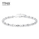 TTMIX fashion sparkling bouncy bead platinum bracelet pt950 platinum sparkling bead car flower bracelet for girlfriend, ready stock 8.7-8.9g 16+3cm