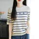 
Mushi Summer Tennis Knitted Short Sleeve Women's Round Neck Thin Jacquard Knitted Half Sleeve Base Shirt Laiser New DMR854 White L