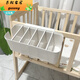 Cuna de almacenamiento colgante colgante Cesta colgante Bolsa de pañales Cabeza de la cama colgante Caja de almacenamiento de partición de la cama [5 piezas de particiones Ajustable] White
