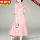 Hengyuan Xiangxi mother-in-law wedding banquet dress improved cheongsam dress young dress bride mother-in-law organza dress burgundy L recommended 110-120Jin Jin equals 0.5 kg