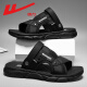 Huili men's shoes 2025 new two-wear slippers summer soft-soled beach shoes men's middle-aged versatile sandals black 41