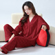 Festlicher Pyjama für Frauen im Frühlings- und Herbststil Big Red Pure Cotton Year Set Hochzeit süße beste Freundin Hauskleidung Winter W9754 Set M 70-90jin [Jin ist gleich 0,5 kg]