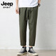 
JEEP SPIRIT2025 pure cotton casual pants for men's summer new loose straight harem pants versatile work nine-point trousers 9904 military green S (27 sizes) weight 85-100 Jin [Jin equals 0.5 kg]