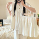 S.SOFEA夏季新款甜美卡通女睡衣三件套可外穿家居服套装 HS  SW761# 185 XXL
