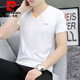 
Pierre cardin men's 2025 new V-neck youth short-sleeved T-shirt breathable slim thin summer casual versatile clothes half-sleeved QY691 light gray XL