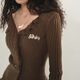 
Ziweiqi American tassel sweater autumn suit for women 2025 new European and American stretch cardigan wool top apricot color original quality S