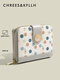 Chrees/Kfllh CK Frauen Brieftasche neue kurze Brieftasche Multifunktion Polka Dot-Kartenpackung integrierter Faltmünzen Brieftasche grau