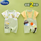 Disney Baby Summer Onesie Dünne Babykleidung Sommerkleidung Neugeborene Kurzärmel-Haute-Kleidung kriechende Kleidung für den Sommer mit atmungsaktivem grünen Riemen mit kurzärztem Einzel Stück 73 cm Größe